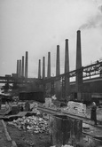 Внешний вид металлургического завода «Красный Октябрь» на 90% разрушенного во время войны, в настоящее время реконструированного и работающего на почти полную мощность.