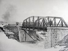 2597 верста. Новый мост под второй путь через р. Рубахину. Строительный период 1909 г.
