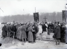 Траурная панихида по погибшим во время похорон жертв Февральской революции
