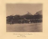 Японская процессия в честь Цесаревича. Нагасаки. Начало шествия. - 1891.