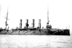 Крейсер 'Варяг' после боя в Чемульпо, 27 января 1904 г.