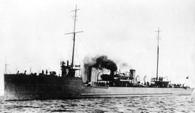 Эсминец 'Беспокойный' во время испытаний, 1914 г.