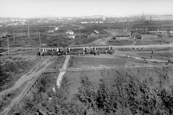 Трамвай у остановки СИЧМ. 1935 год.