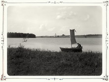 Вид озера Вселуг и Ширковского погоста. 1903 г. Тверская губерния