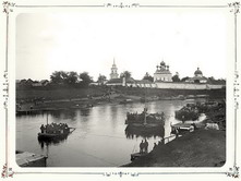 Паром через реку Волгу. 1903 г. Тверская губерния
