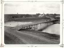Общий вид города Зубцова и моста через Волгу. 1903 г. г. Зубцов, Тверская губерния