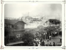 Пожар на пристанях. 1894 г. г. Саратов.