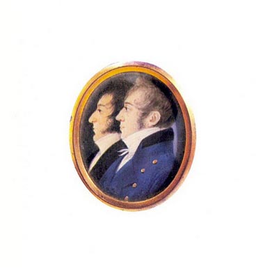 Портрет Александра и Константина Яковлечей Булгаковых.  1800-е