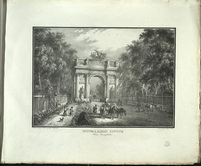 Триумфальные ворота . С рисунка К.Ф.Сабата и С.П.Шифляра. - 1822