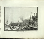 Адмиралтейская верфь. С рисунка К.Ф.Сабата и С.П.Шифляра. - 1820-е.