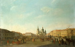 Вид Сенной площади в Петербурге
