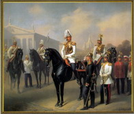 Группа офицеров и солдат Л.-гв. Конного полка.